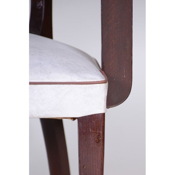 Image 1 of Vintage witte kunstleren fauteuil, Frankrijk 1930