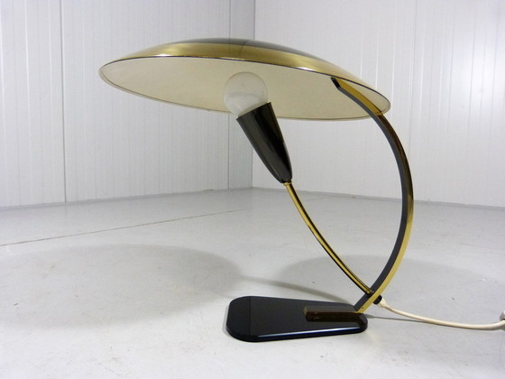 Image 1 of Bureaulamp in messing en glas 1950's