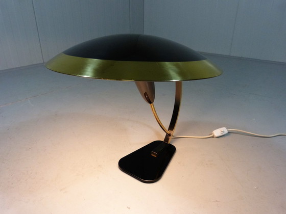 Image 1 of Bureaulamp in messing en glas 1950's