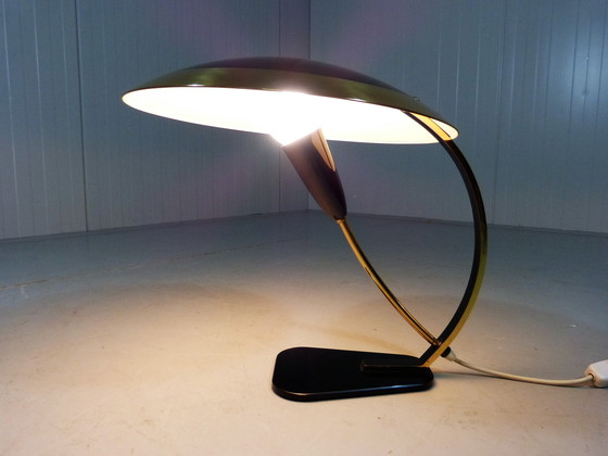 Image 1 of Bureaulamp in messing en glas 1950's