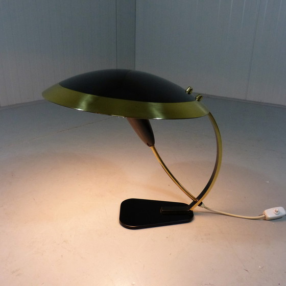 Image 1 of Bureaulamp in messing en glas 1950's