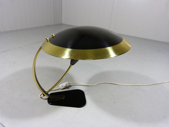 Image 1 of Bureaulamp in messing en glas 1950's