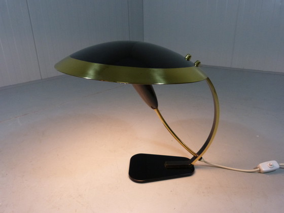 Image 1 of Bureaulamp in messing en glas 1950's