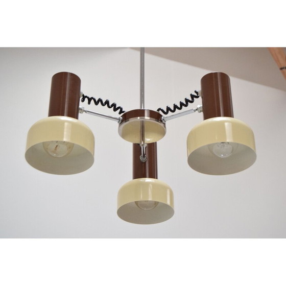 Image 1 of Vintage verstelbare kroonluchter in gelakt metaal van Napako, Tsjecho-Slowakije 1970