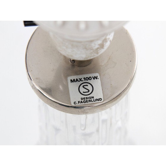 Image 1 of Paar vintage kristallen tafellampen van Carl Fagerlund voor Orrefors