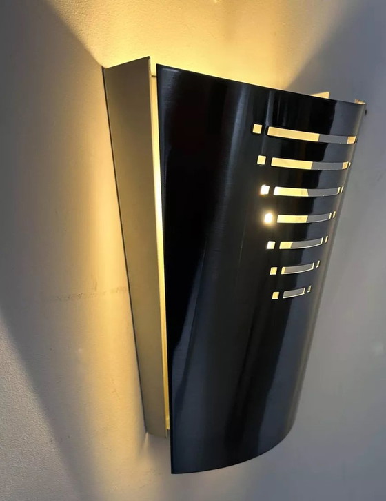Image 1 of Vintage wandlamp van geborsteld metaal, Duitsland 1980