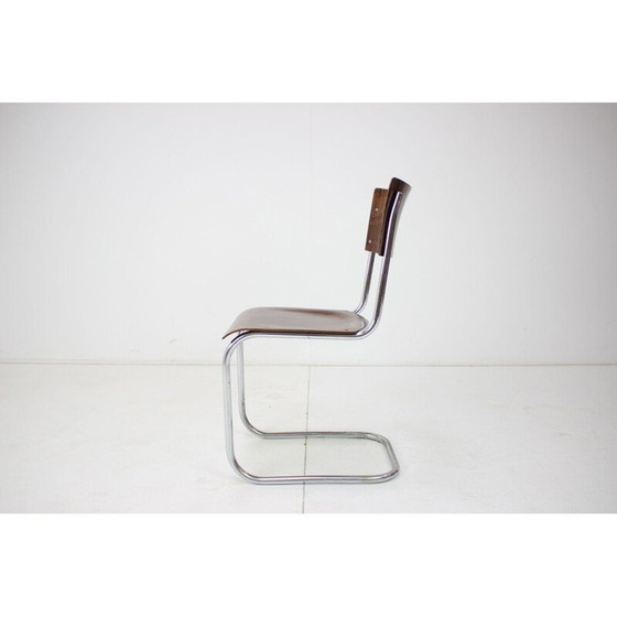 Image 1 of Art deco vintage stoel van chroom en hout door Mart Stam, Tsjecho-Slowakije 1930