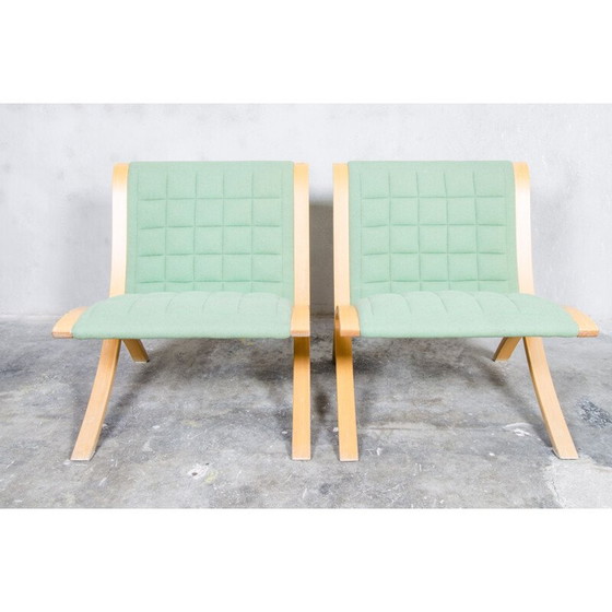 Image 1 of Set van 2 vintage "Ax" stoelen van Orla Molgaard & Peter Hvidt voor Fritz Hansen, jaren 1970