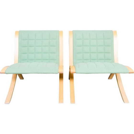 Image 1 of Set van 2 vintage "Ax" stoelen van Orla Molgaard & Peter Hvidt voor Fritz Hansen, jaren 1970
