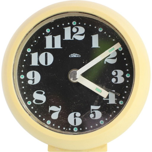 Vintage Space Age opwindbare wekker voor Prim, Tsjecho-Slowakije 1960