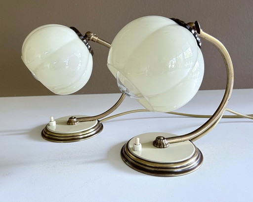 2X Art Deco Bauhaus tafellampen