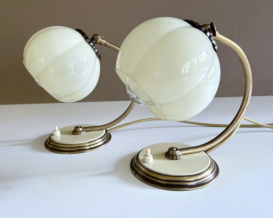 Image 1 of 2X Art Deco Bauhaus tafellampen