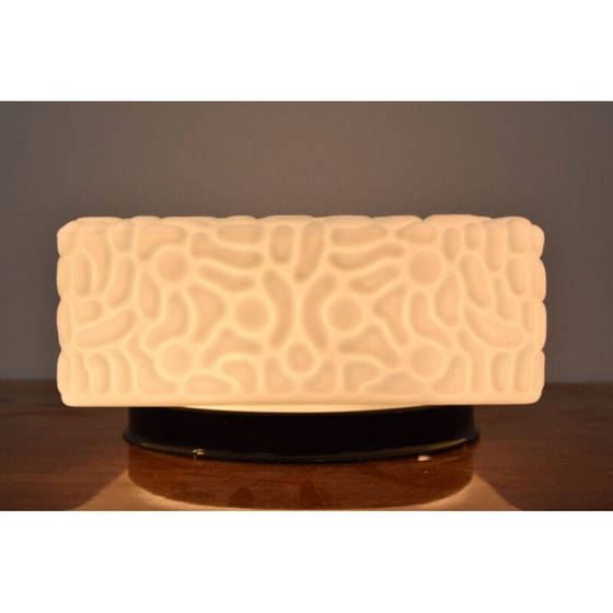 Image 1 of Vintage wandlamp van melkglas en metaal, Tsjecho-Slowakije 1970