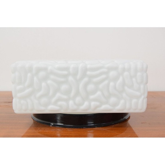 Image 1 of Vintage wandlamp van melkglas en metaal, Tsjecho-Slowakije 1970