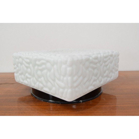 Image 1 of Vintage wandlamp van melkglas en metaal, Tsjecho-Slowakije 1970