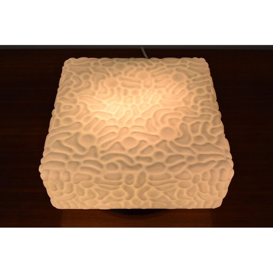 Image 1 of Vintage wandlamp van melkglas en metaal, Tsjecho-Slowakije 1970