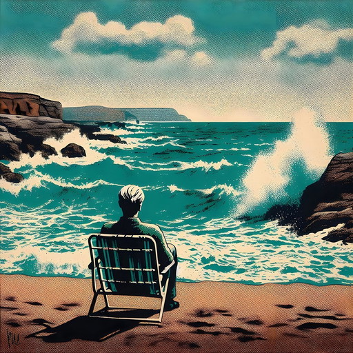 Pop Art Banner 'I Sat By The Ocean'