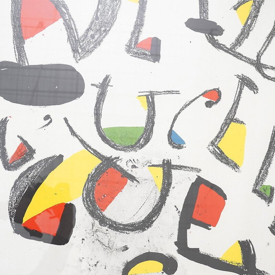 Image 1 of Vintage schilderij "L'uccello luce" van Joan Mirò voor de Biënnale van Venetië, Italië 1981