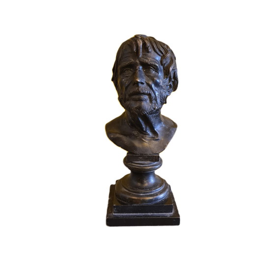 Image 1 of Italiaans bronzen buste van Seneca, 2e helft 19e eeuw