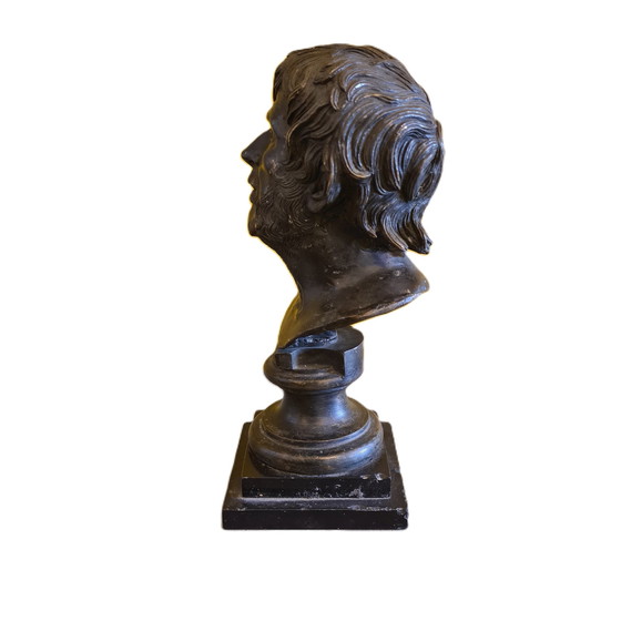 Image 1 of Italiaans bronzen buste van Seneca, 2e helft 19e eeuw