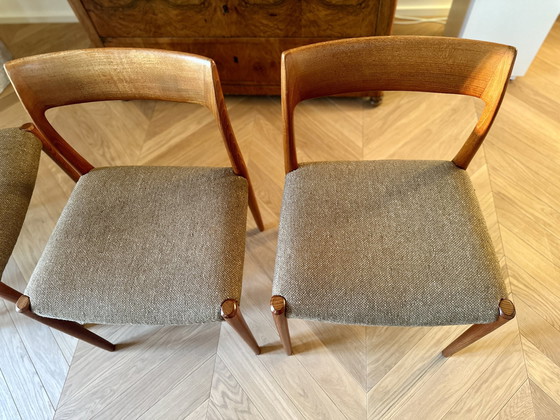 Image 1 of 4X Teakhouten stoelen, Mid Century stoelen uit Denemarken