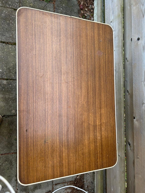 Image 1 of Vintage Serveertrolley Met Messing Wieltjes/Accenten