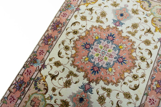 Image 1 of Handgeknoopt oosters tapijt - Tabriz 50 Raj Met zijde, 116 X 74 cm