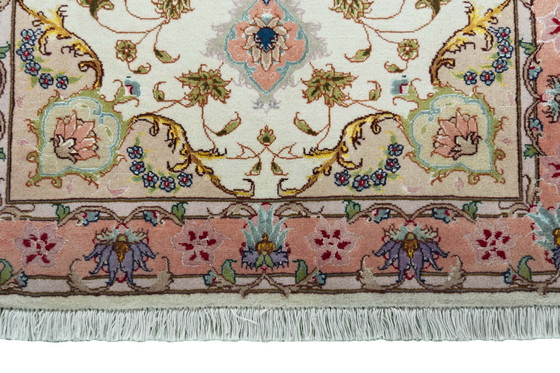 Image 1 of Handgeknoopt oosters tapijt - Tabriz 50 Raj Met zijde, 116 X 74 cm