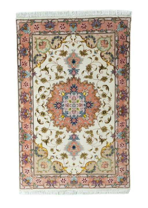 Handgeknoopt oosters tapijt - Tabriz 50 Raj Met zijde, 116 X 74 cm