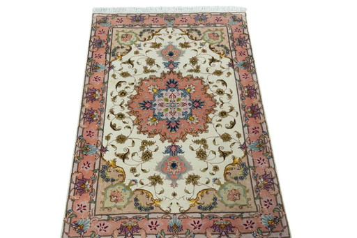 Handgeknoopt oosters tapijt - Tabriz 50 Raj Met zijde, 116 X 74 cm