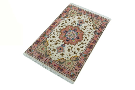 Image 1 of Handgeknoopt oosters tapijt - Tabriz 50 Raj Met zijde, 116 X 74 cm