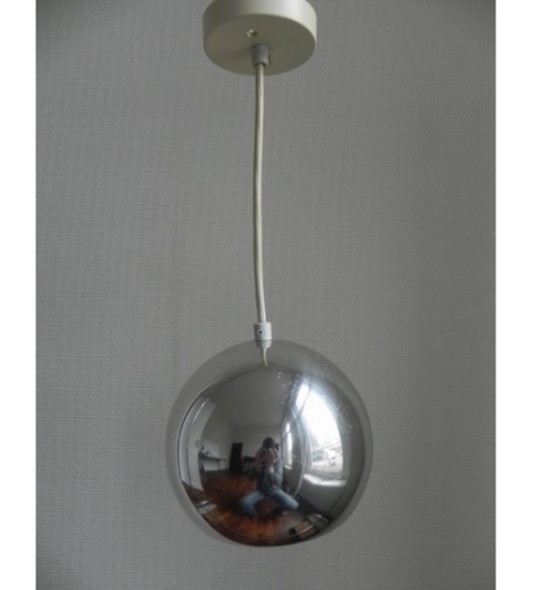 Image 1 of Vintage lamp met verchroomde bol,