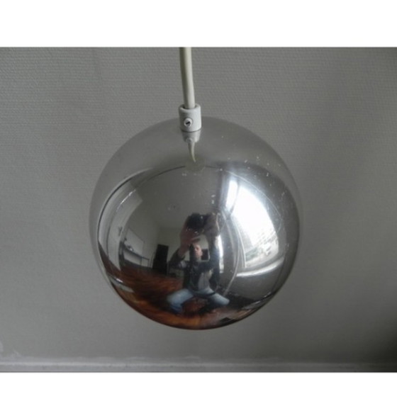 Image 1 of Vintage lamp met verchroomde bol,