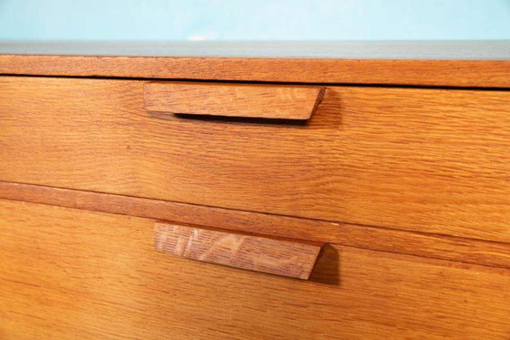 Image 1 of Vintage blond zwevend dressoir 60s, floating sideboard oak