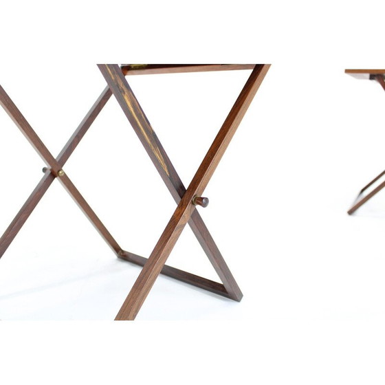 Image 1 of Vintage kast met 3 klaptafels van Illum Wikkelso voor Silkeborg, Denemarken 1960