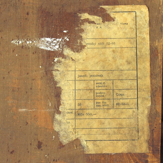 Image 1 of Vintage uitschuifbare eettafel in essenhout voor Mier, Tsjecho-Slowakije 1960