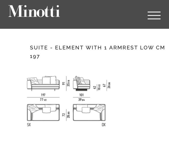 Image 1 of Minotti Roger Configuratie In Stof G 326X418Cm + Bench