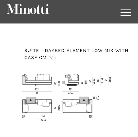 Image 1 of Minotti Roger Configuratie In Stof G 326X418Cm + Bench