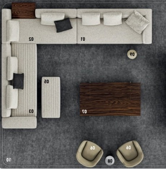 Image 1 of Minotti Roger Configuratie In Stof G 326X418Cm + Bench