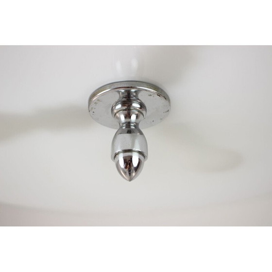 Image 1 of Vintage art deco metalen en glazen ophanging, Tsjecho-Slowakije 1930