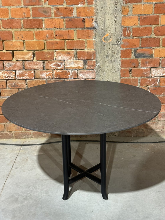 Image 1 of Ronde eettafel - Keramiek - grijs - Diameter 120 cm