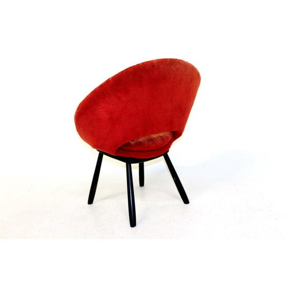 Image 1 of Vintage suède fauteuil 1950