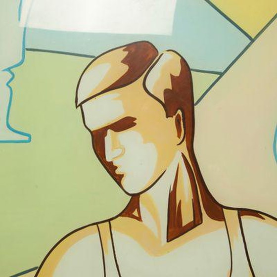 Image 1 of Glaspanelen met socialisten