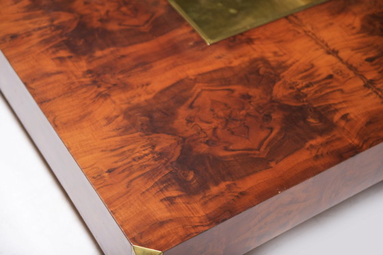 Image 1 of Vintage Alveo salontafel met bar in grenenhout van Willy Rizzo voor Mario Sabot