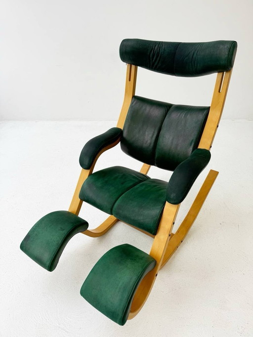 Gravity™ Balans fauteuil donkergroen van Peter Opsvik voor Stokke, Noorwegen, jaren 1980