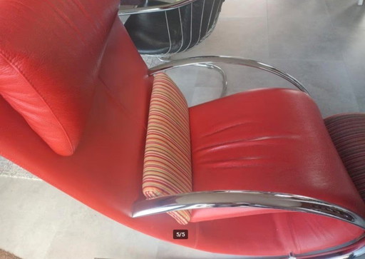 Leolux Canguro  Rood Leer Relaxfauteuil