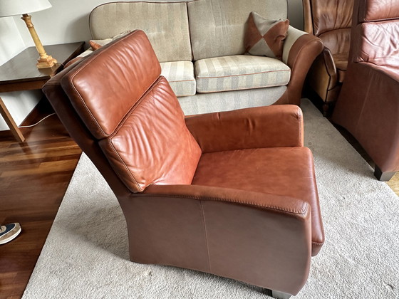 Image 1 of 2x Vintage Leren Fauteuil