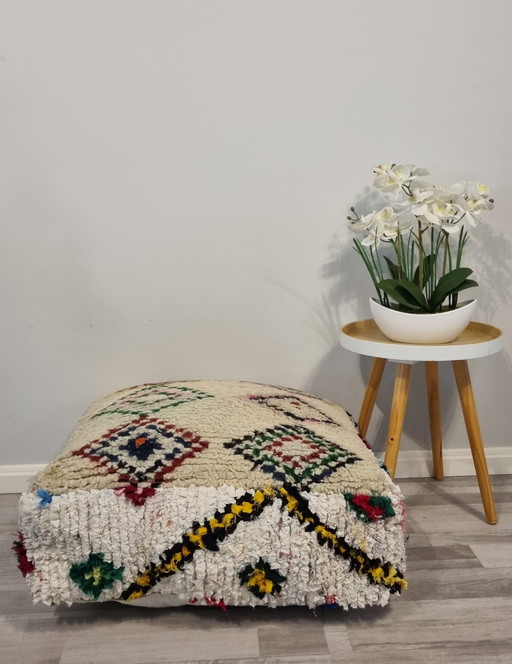 Vintage Berber Pouf, Marokkaans Zitkussen