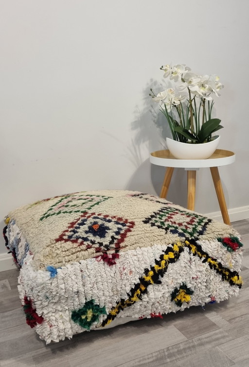 Vintage Berber Pouf, Marokkaans Zitkussen