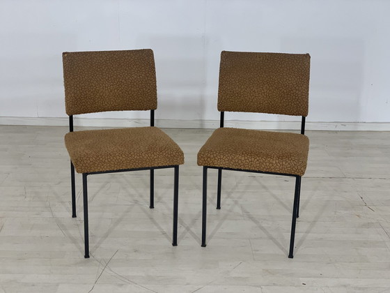 Image 1 of 2x Mid Century stoelen eetkamerstoelen keukenstoelen vintage